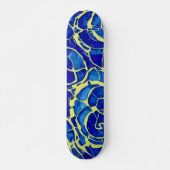 Skateboard Motif Abstrait Bleu clair Mosiac (Devant)