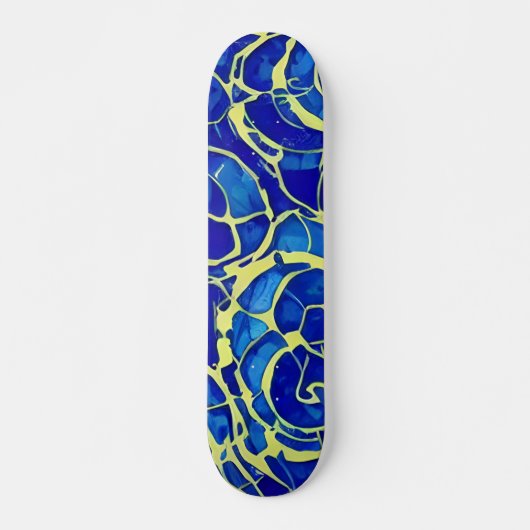 Skateboard Motif Abstrait Bleu clair Mosiac (Devant)