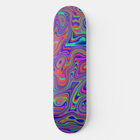Skateboard Motif Abstrait coloré (Recto)
