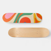 Skateboard Motif Abstrait coloré Mod Swirl Retro Trippy (Horz)