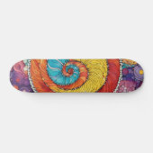 Skateboard Motif abstrait de escargot, multicolore (Horz)