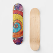 Skateboard Motif abstrait de escargot, multicolore (Recto)