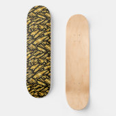 Skateboard Motif abstrait de feuille d'or (Recto)