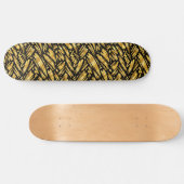 Skateboard Motif abstrait de feuille d'or (Horz)
