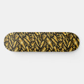 Skateboard Motif abstrait de feuille d'or (Horz)