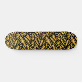 Skateboard Motif abstrait de feuille d'or (Horz)