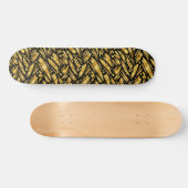 Skateboard Motif abstrait de feuille d'or (Horz)