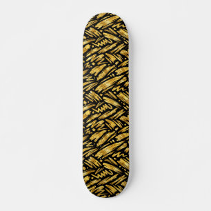 Skateboard Motif abstrait de feuille d'or