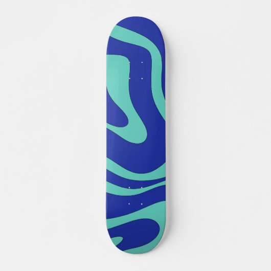 Skateboard Motif Abstrait de liquide rétro moderne (Devant)