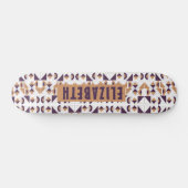 Skateboard Motif abstrait esthétique violet et doré (Horz)