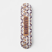 Skateboard Motif abstrait esthétique violet et or (Devant)