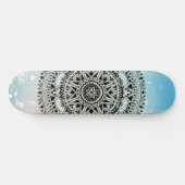 Skateboard Motif Abstrait géométrique Mandala bleu (Horz)