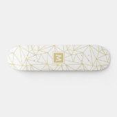 Skateboard Motif Abstrait géométrique Monogram Gold (Horz)