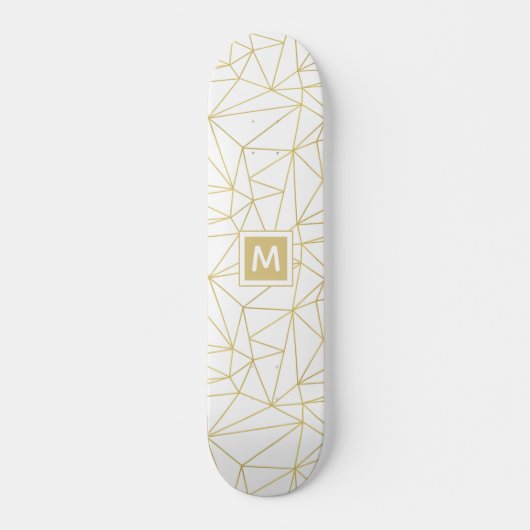 Skateboard Motif Abstrait géométrique Monogram Gold (Devant)