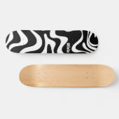 Skateboard Motif Abstrait noir et blanc rétro (Horz)