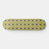 Skateboard Motif Abstrait noir et jaune rétro (Horz)