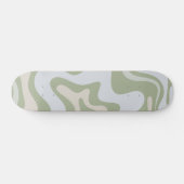 Skateboard Motif Abstrait Retro Liquid Swirl à Sage Green (Horz)
