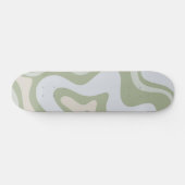 Skateboard Motif Abstrait Retro Liquid Swirl à Sage Green (Horz)