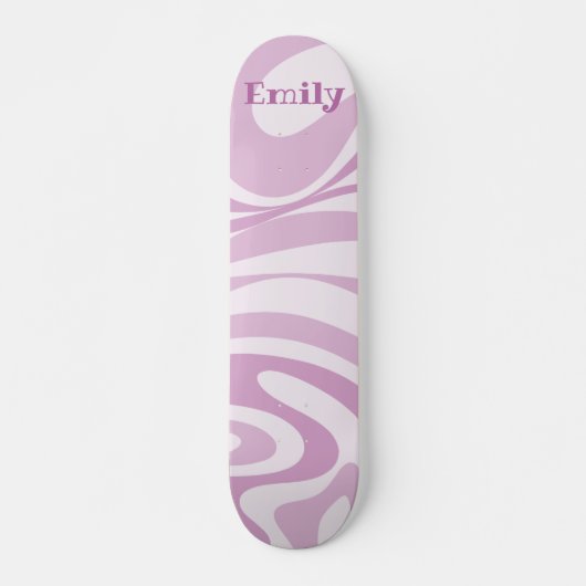 Skateboard Motif Abstrait rétro personnalisé Lilac (Devant)