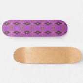 Skateboard Motif Abstrait Rose et Violet Psychédélique (Horz)