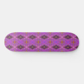 Skateboard Motif Abstrait Rose et Violet Psychédélique (Horz)