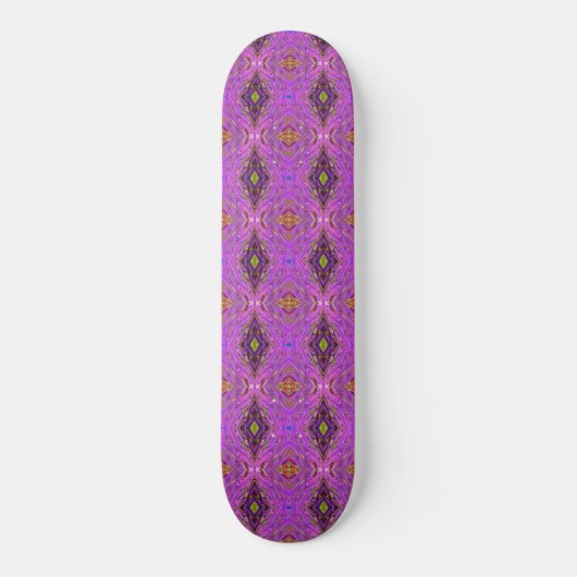 Skateboard Motif Abstrait Rose et Violet Psychédélique (Recto)