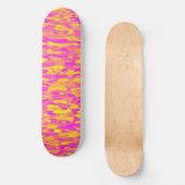 Skateboard Motif Abstrait rose jaune orange (Recto)