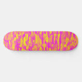 Skateboard Motif Abstrait rose jaune orange (Horz)