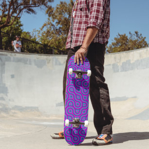 Skateboard Motif Abstrait Truchet de Teinte de Bijou Coloré G