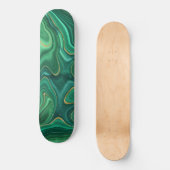 Skateboard Motif Abstrait Vert Jaune Luxe Glamour (Recto)