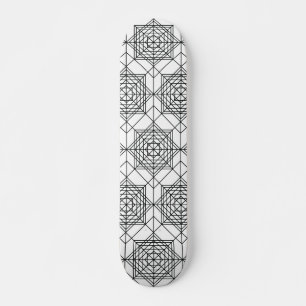 Skateboard Motif Abstrait vintage noir et blanc