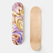 Skateboard Motif Abstrait Waves Gold Purple Waves (Recto)
