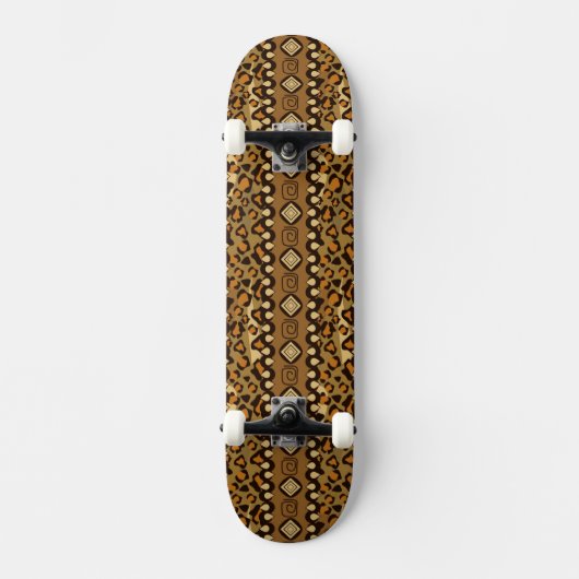 Skateboard Motif africain de peau de guépard (Recto)