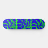 Skateboard Motif animal bleu de vert de chaux de singe mignon (Horz)