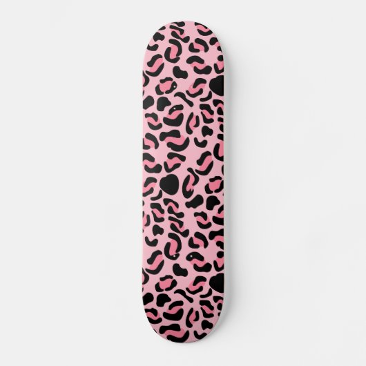Skateboard Motif animal léopard rose moderne (Recto)