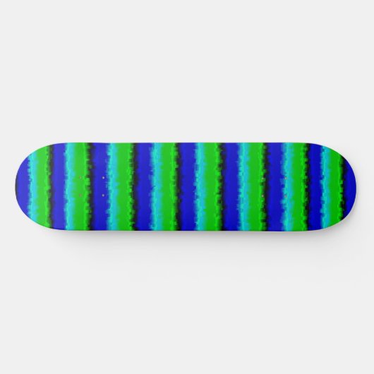 Skateboard Motif arc-en-ciel abstrait bleu vert 3D (Horz)