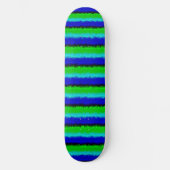 Skateboard Motif arc-en-ciel abstrait bleu vert 3D (Recto)
