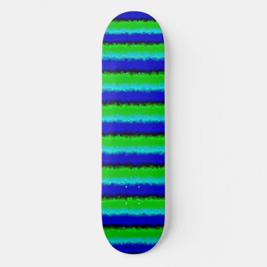 Skateboard Motif arc-en-ciel abstrait bleu vert 3D (Recto)
