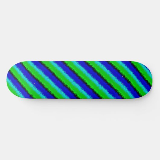 Skateboard Motif arc-en-ciel bleu vert abstrait 3D (Horz)
