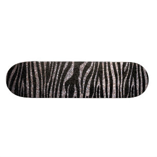 Skateboard Motif argenté de rayure de zèbre (parties
