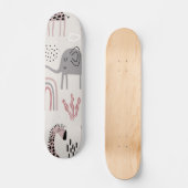 Skateboard motif avec de mignons éléphants et des girafes (Recto)
