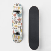Skateboard Motif avec des icônes de cuisine (Recto)