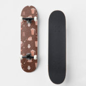 Skateboard Motif avec les éléments relatifs de café (Recto)