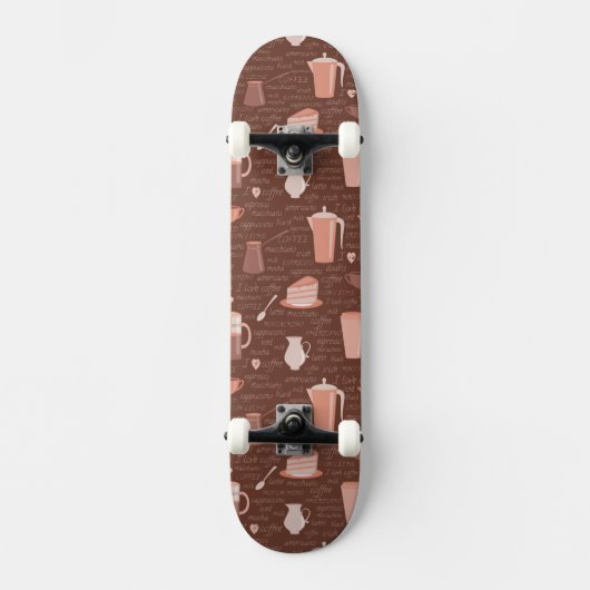 Skateboard Motif avec les éléments relatifs de café (Recto)