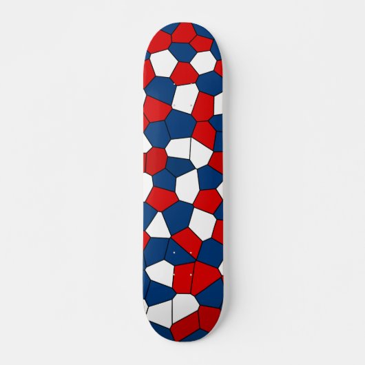 Skateboard Motif blanc bleu rouge (Devant)