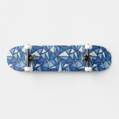 Skateboard Motif bleu abstrait de Crsytal de glace (Horz)