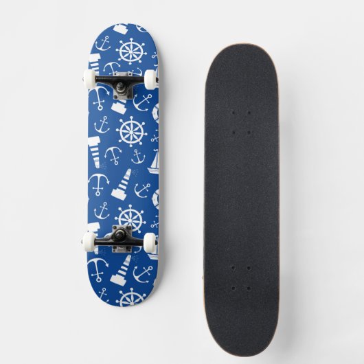 Skateboard Motif bleu de mer (Recto)