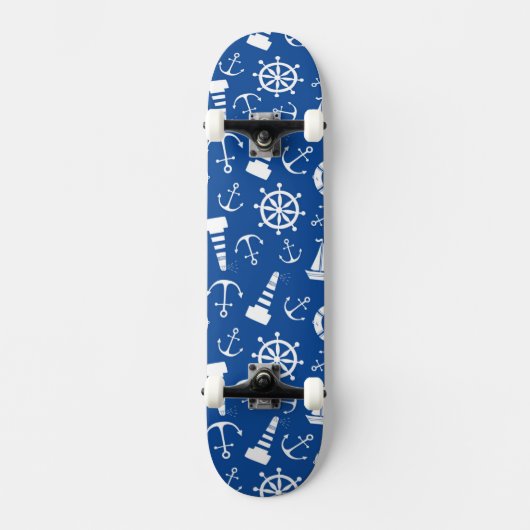 Skateboard Motif bleu de mer (Recto)