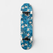Skateboard Motif bleu de palmettes (Recto)