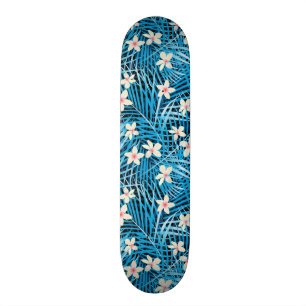 Skateboard Motif bleu de palmettes